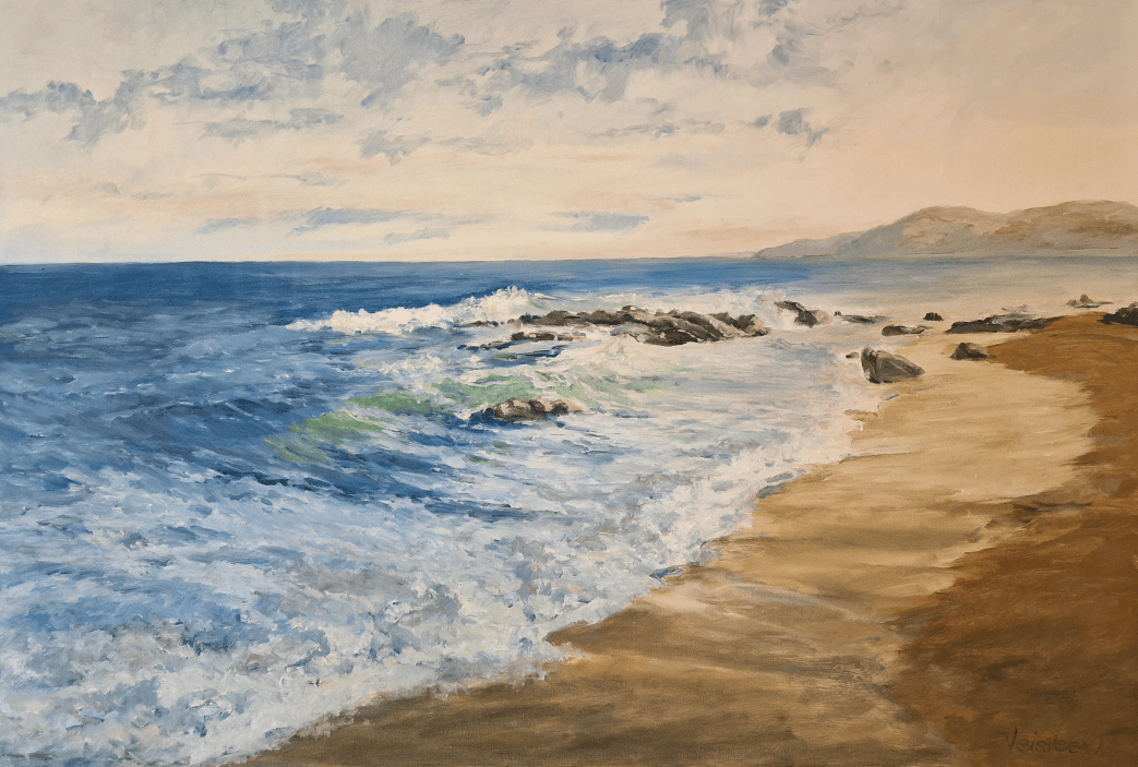 Mediterranean beach with stones